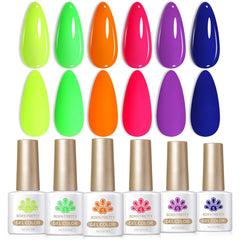 Vernis gel néon orange Born Pretty pour un éclat lumineux et durable.