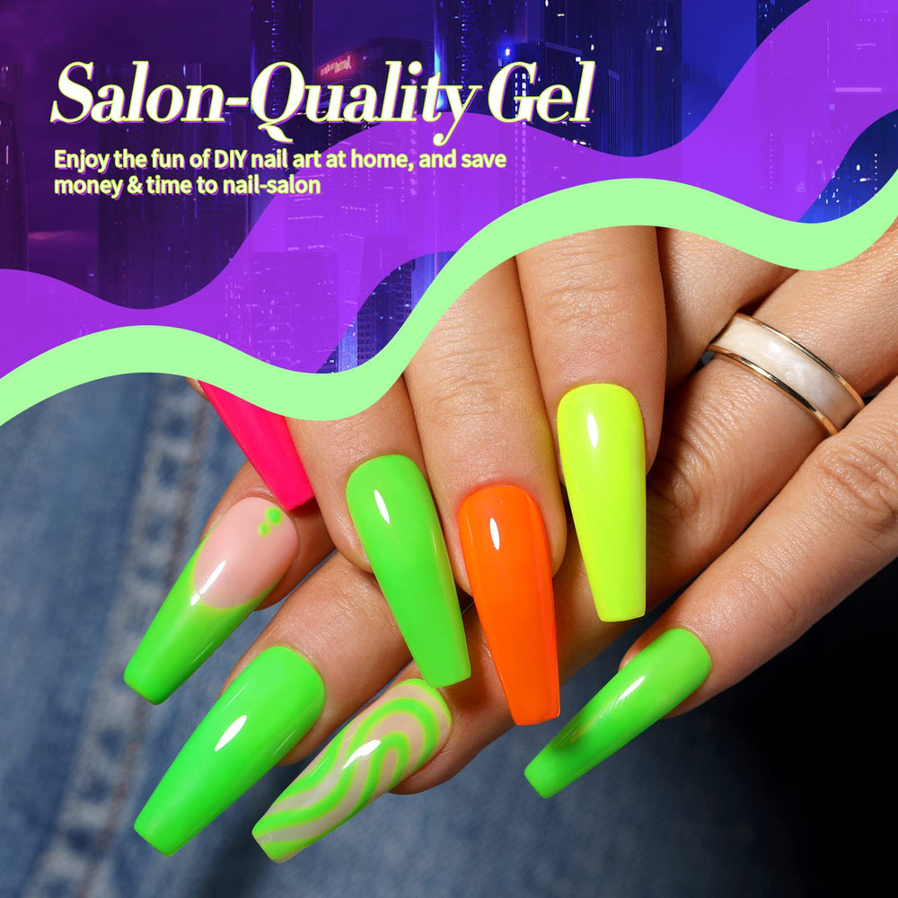 Vernis gel néon violet fluo Born Pretty pour un style audacieux.