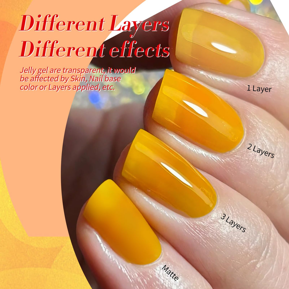 Born Pretty Neon Jelly orange: nuance chaude pour looks estivaux.