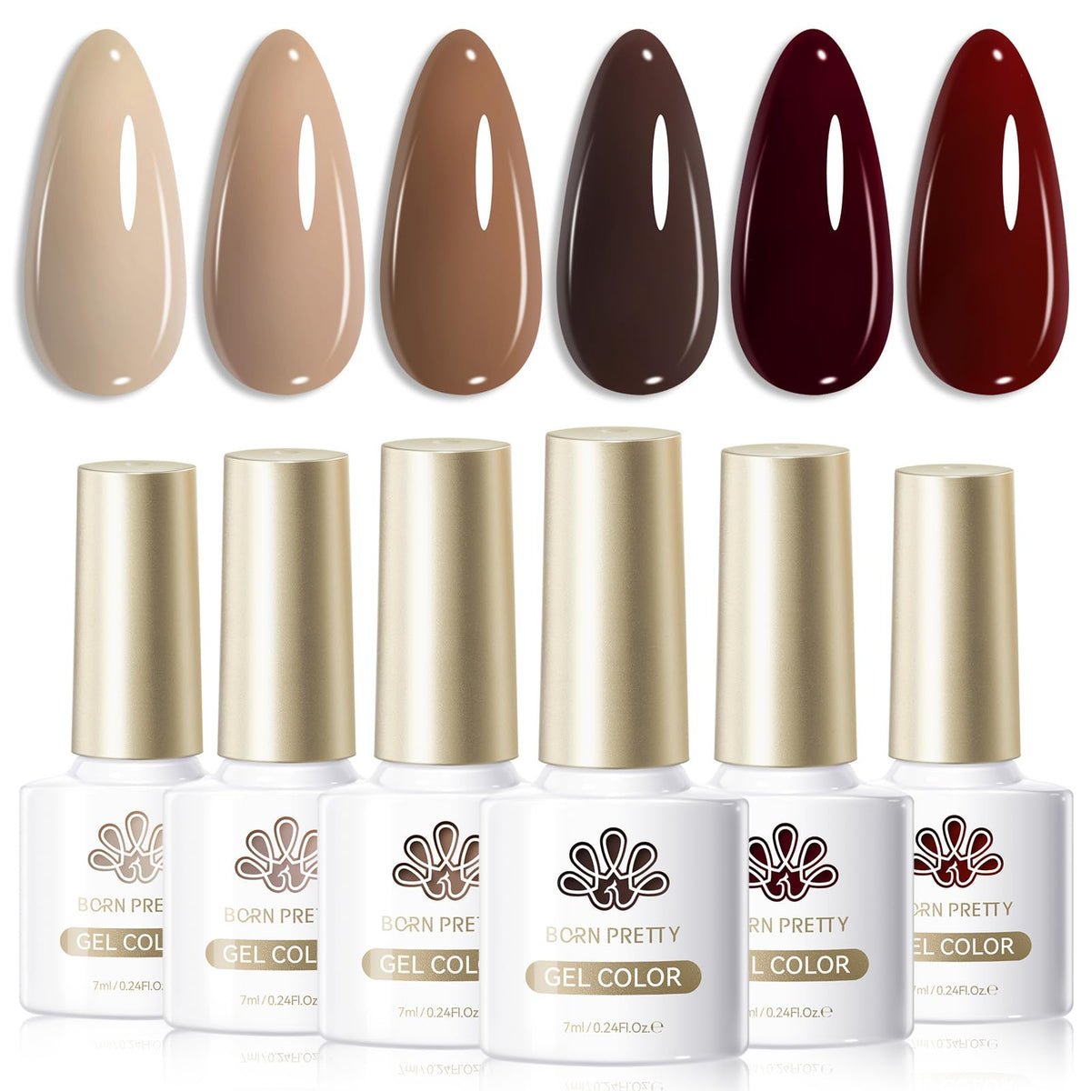 Born Pretty Nude Gel: ensemble de 6 flacons nude pour looks polyvalents