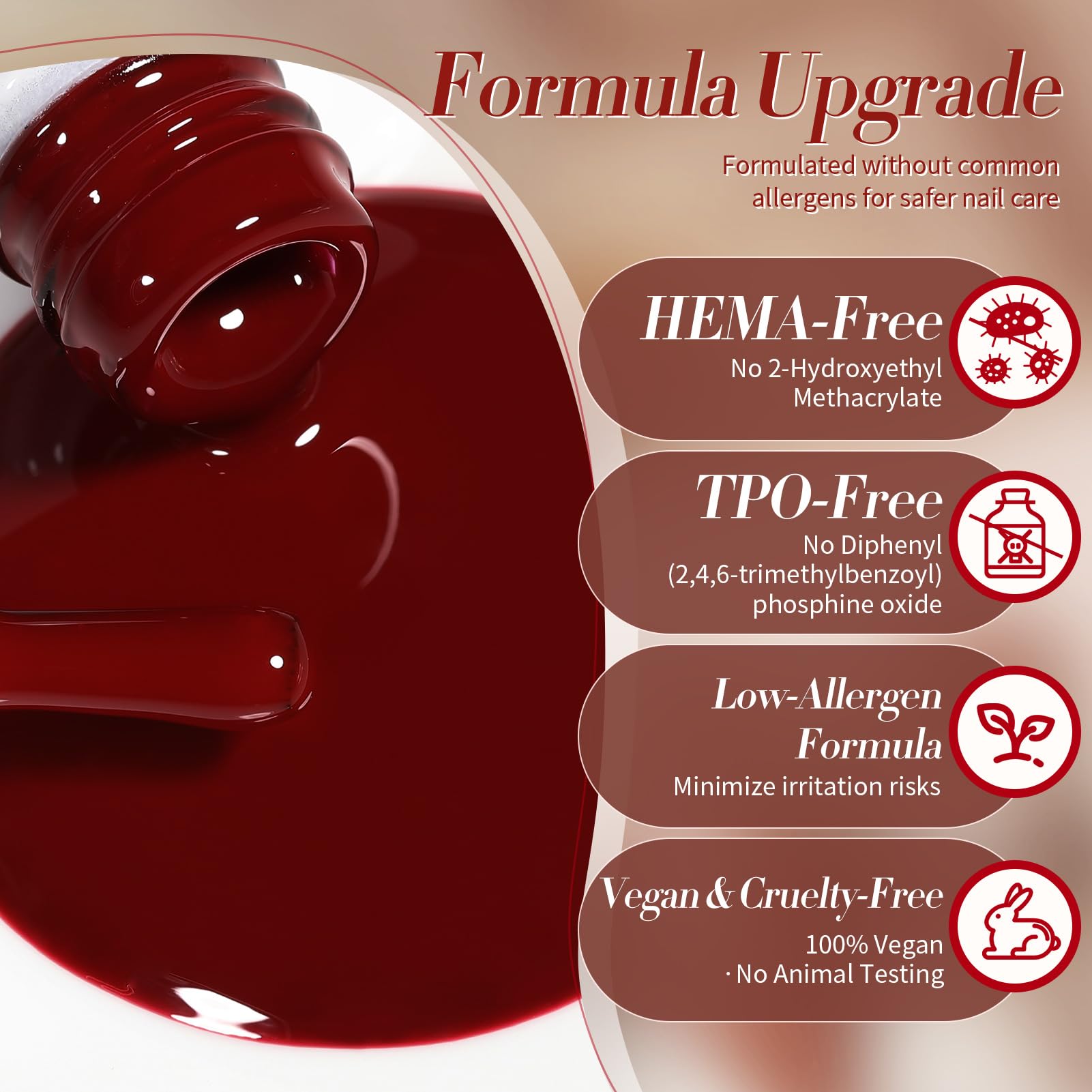 Teinte rouge bordeaux Born Pretty Gel pour accent