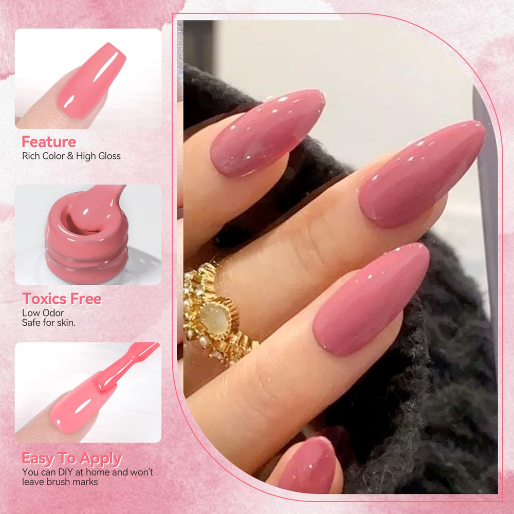 Vernis gel Born Pretty Pale Rose Glow – fini lumineux et discret pour jour et soir.