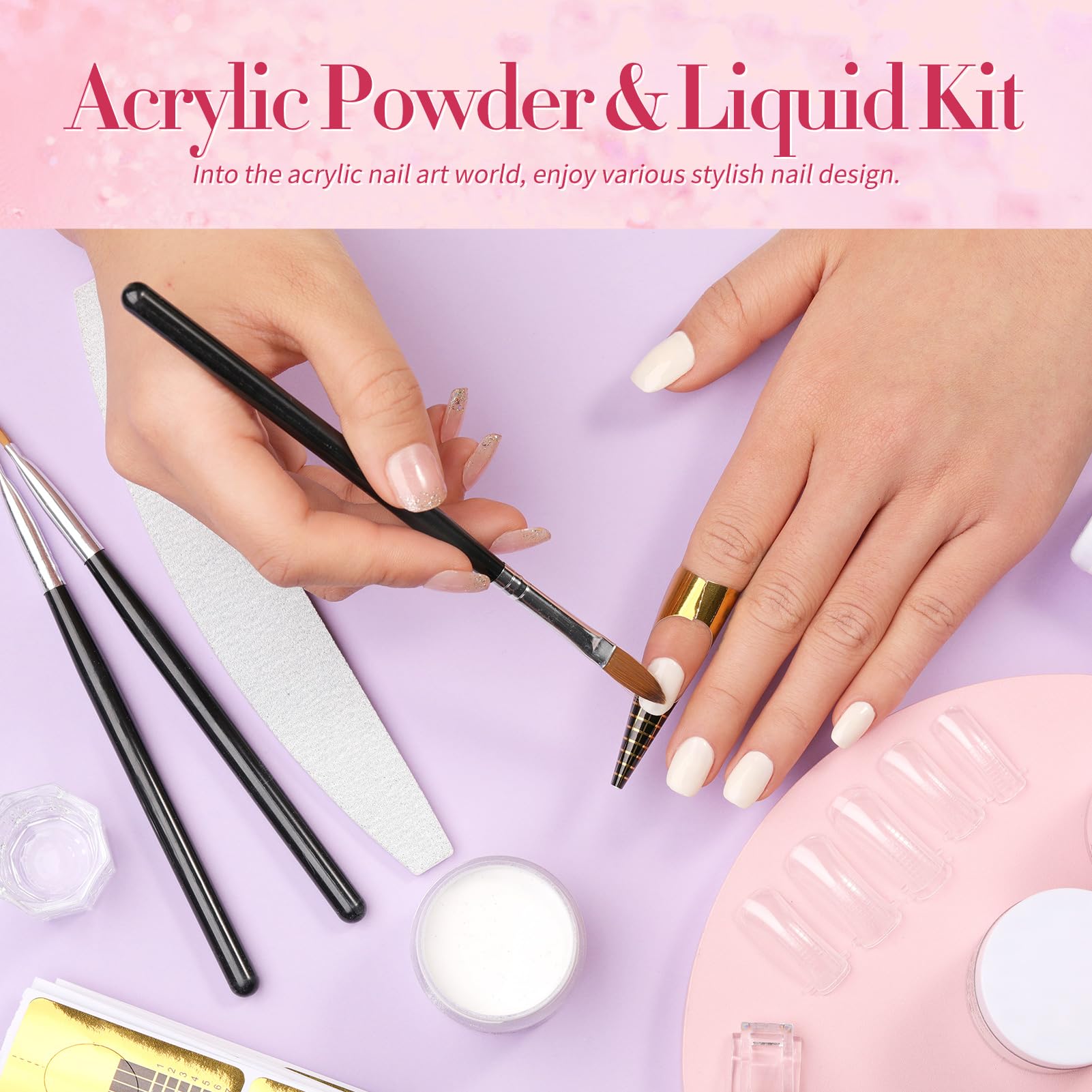 Marque Born Pretty, pinceau acrylique pour pose contrôlée.