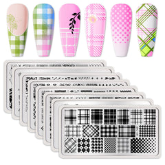 Plaque Born Pretty carreaux pour des motifs nets sur les ongles.