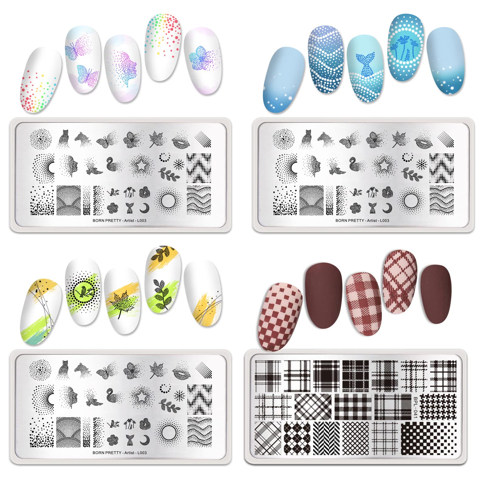 Plaque Born Pretty motifs-noel pour motifs festifs sur ongles.