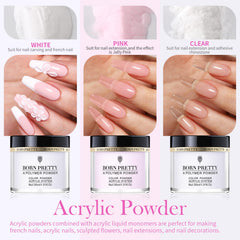 Born Pretty poudre-acrylique-30ml-rose: poudre contrôlable pour une finition naturelle.