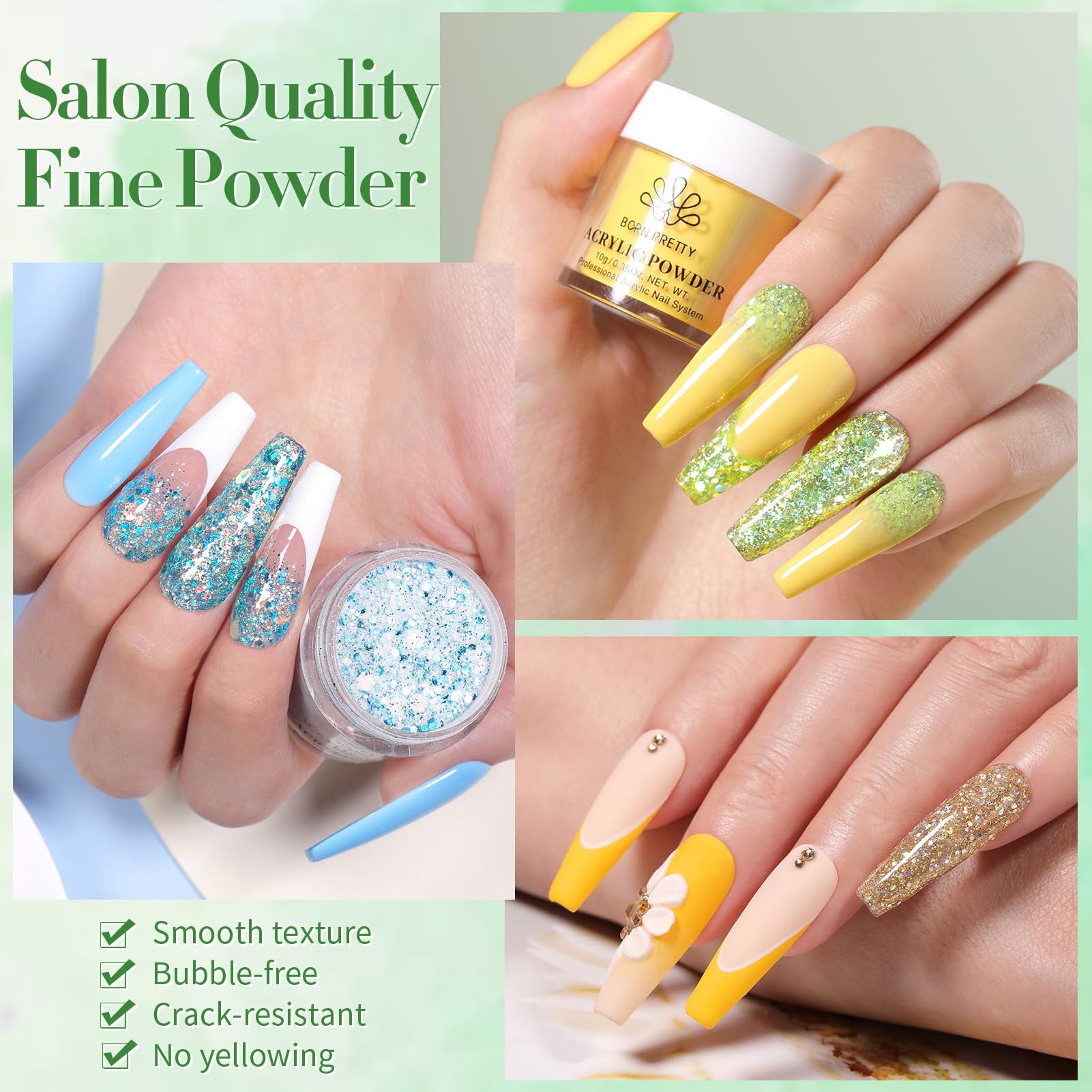 Poudre bleu saphir Born Pretty pour des looks profonds et intenses