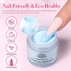 Born Pretty Poudre Acrylique couleurs vives et paillettes – look audacieux et lumineux