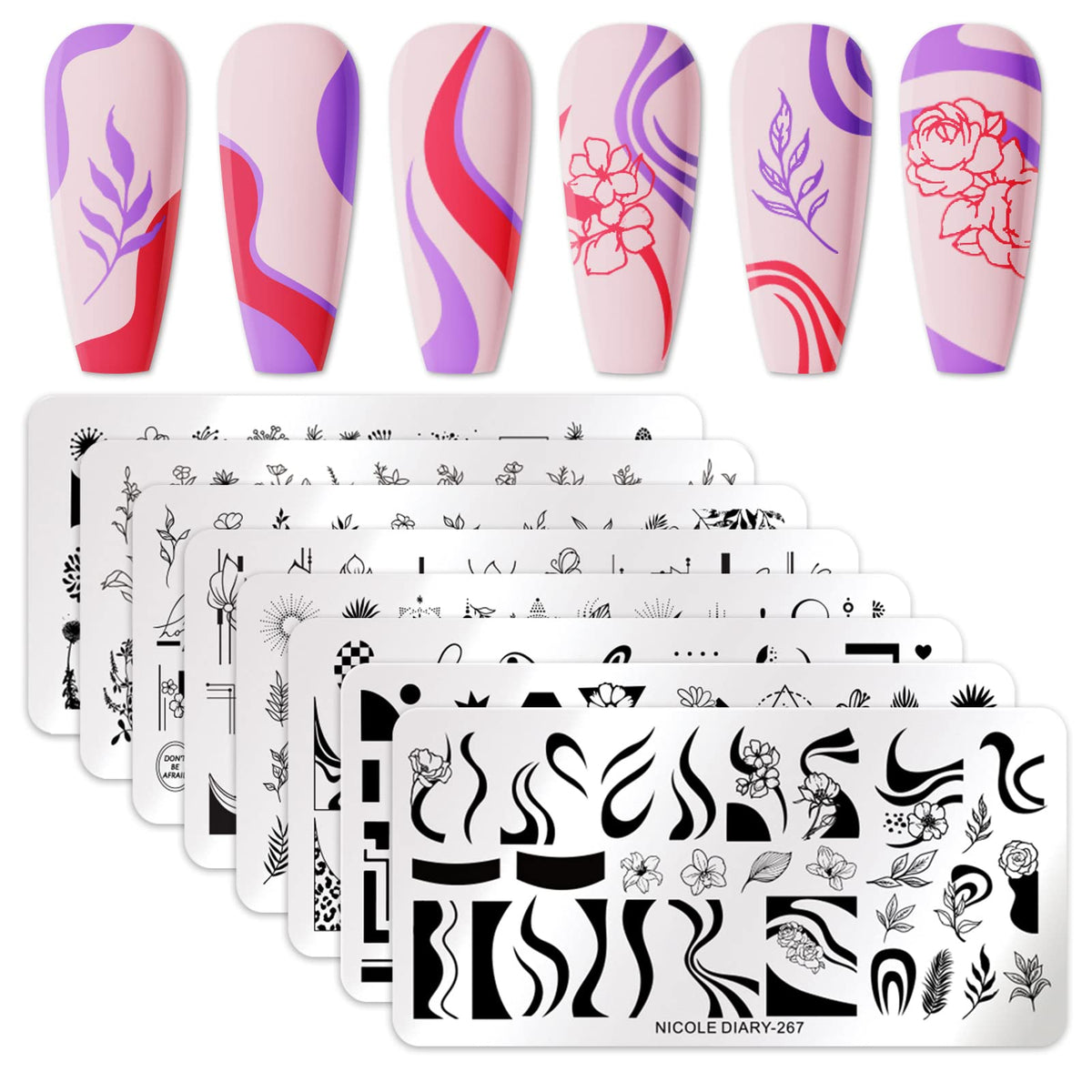 Born Pretty plaque stamping fleurs offre une manucure élégante et durable.