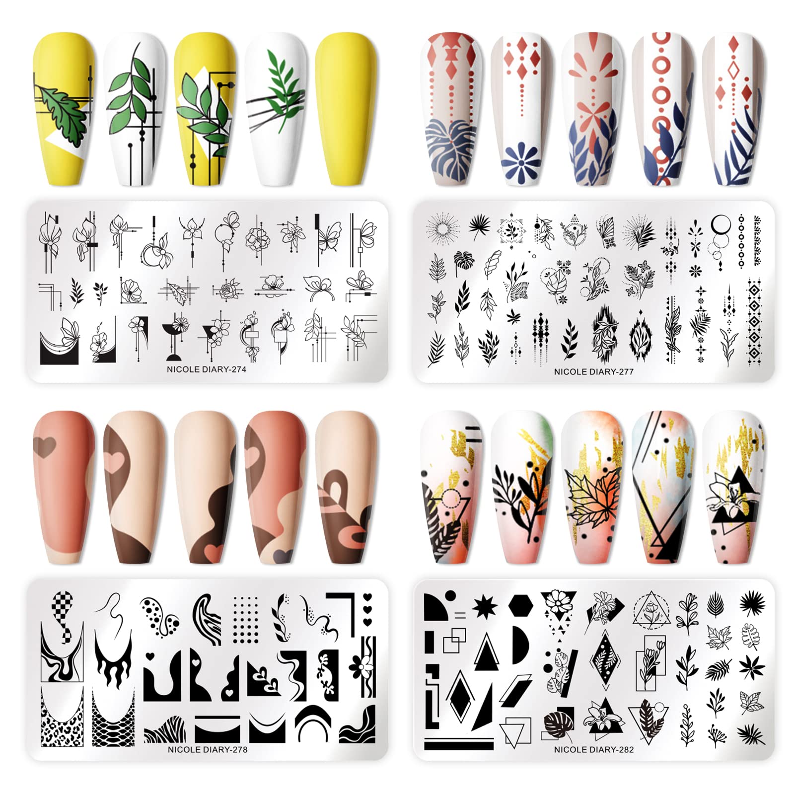 Born Pretty plaque stamping plante crée des motifs naturels pour votre apparence.