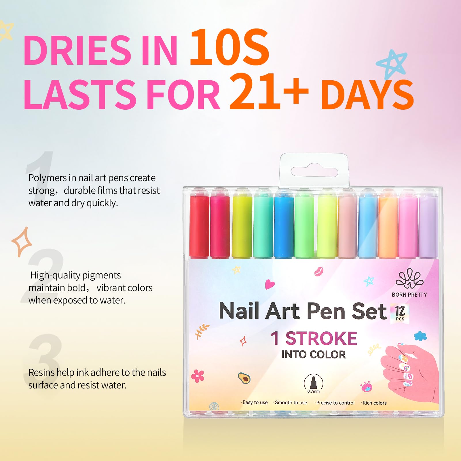 Born Pretty – couleurs néon intenses pour designs expressifs.