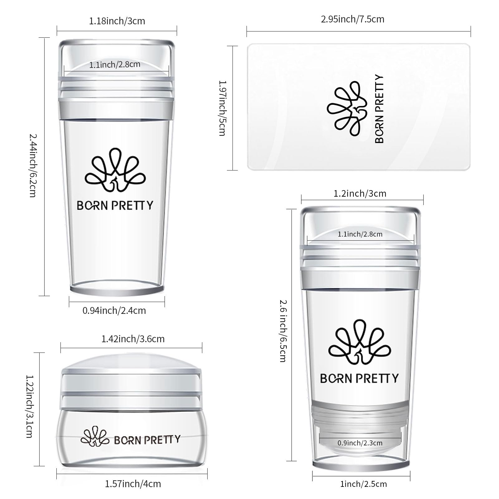 Tampons gel translucide Born Pretty, faciles à repositionner pour motifs complexes.