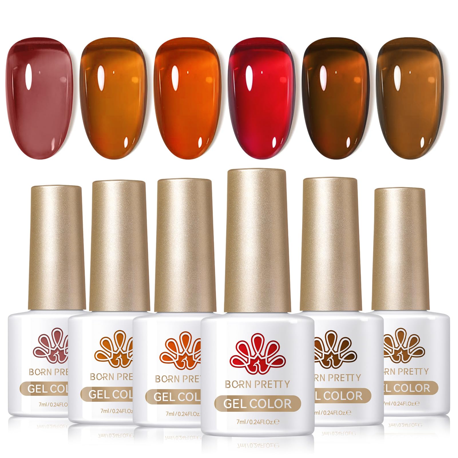 Vernis gel Amber Crystal Transparent Born Pretty, éclat clair et durable