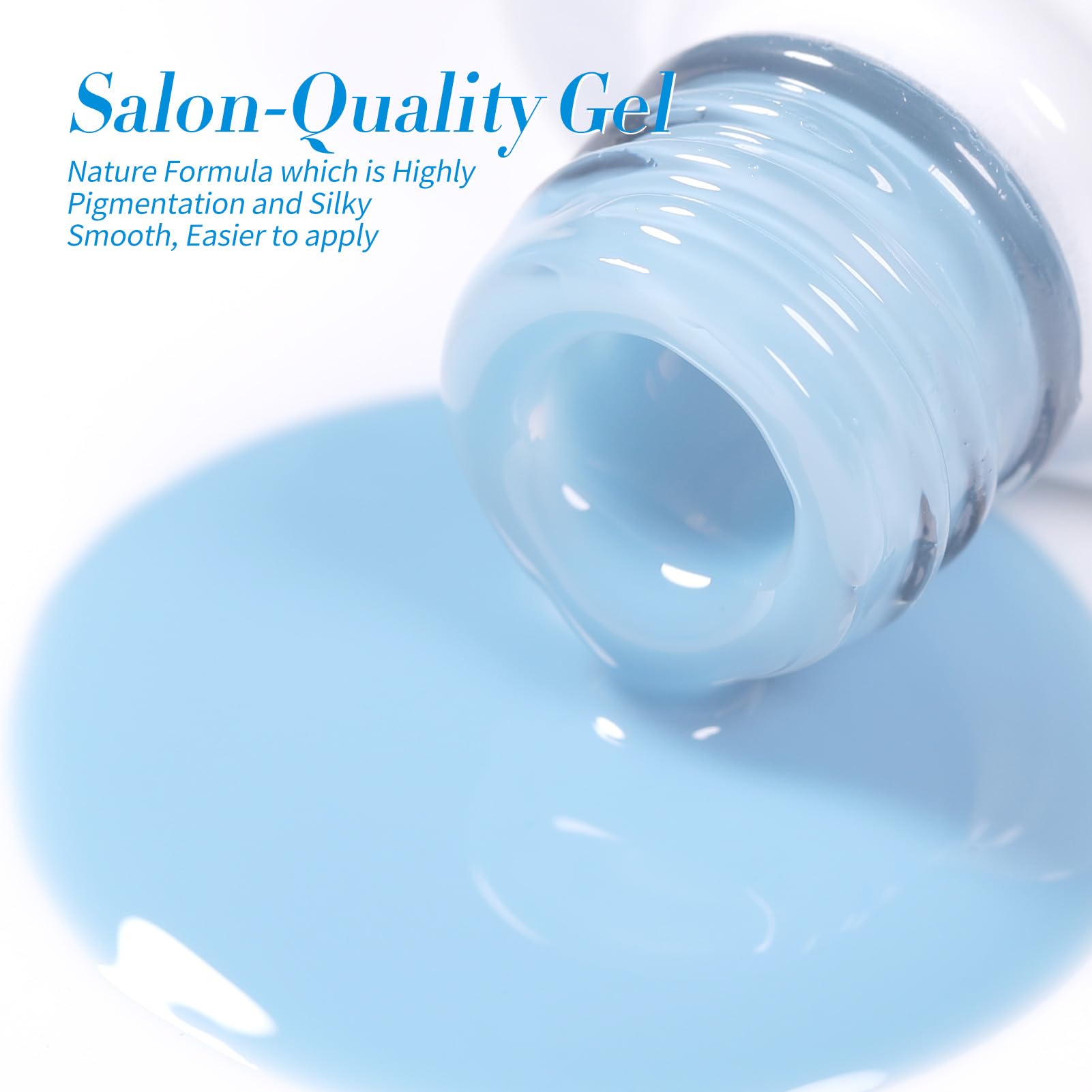 Vernis gel bleu léger et durable Born Pretty pour le quotidien.