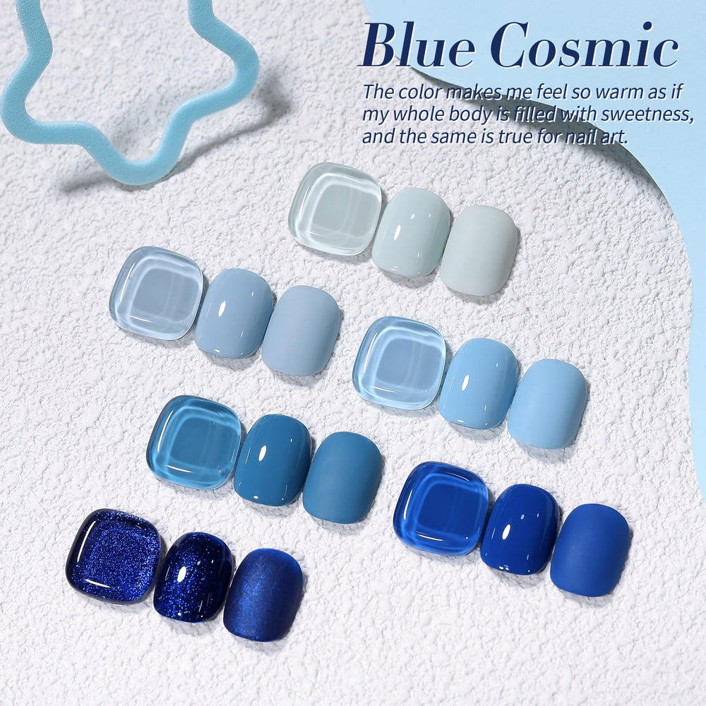 Vernis gel Born Pretty bleu nuit roi, fini profond et chic.