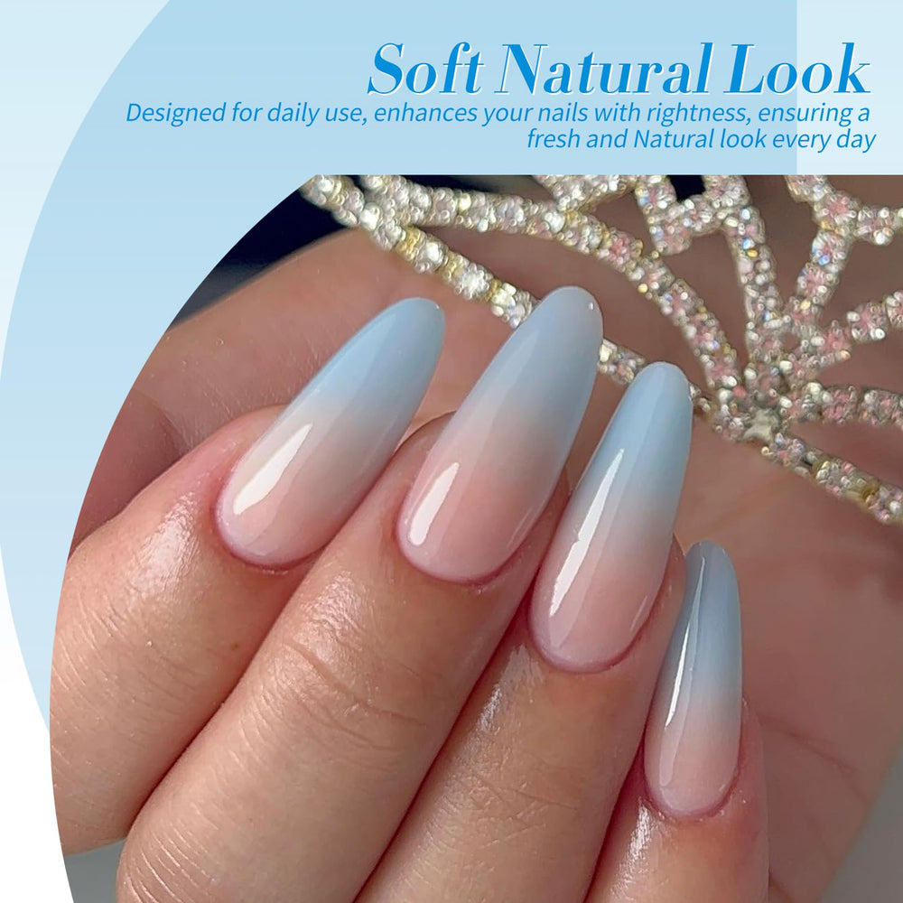 Vernis gel bleu paillettes holographiques Born Pretty, brillance scintillante.