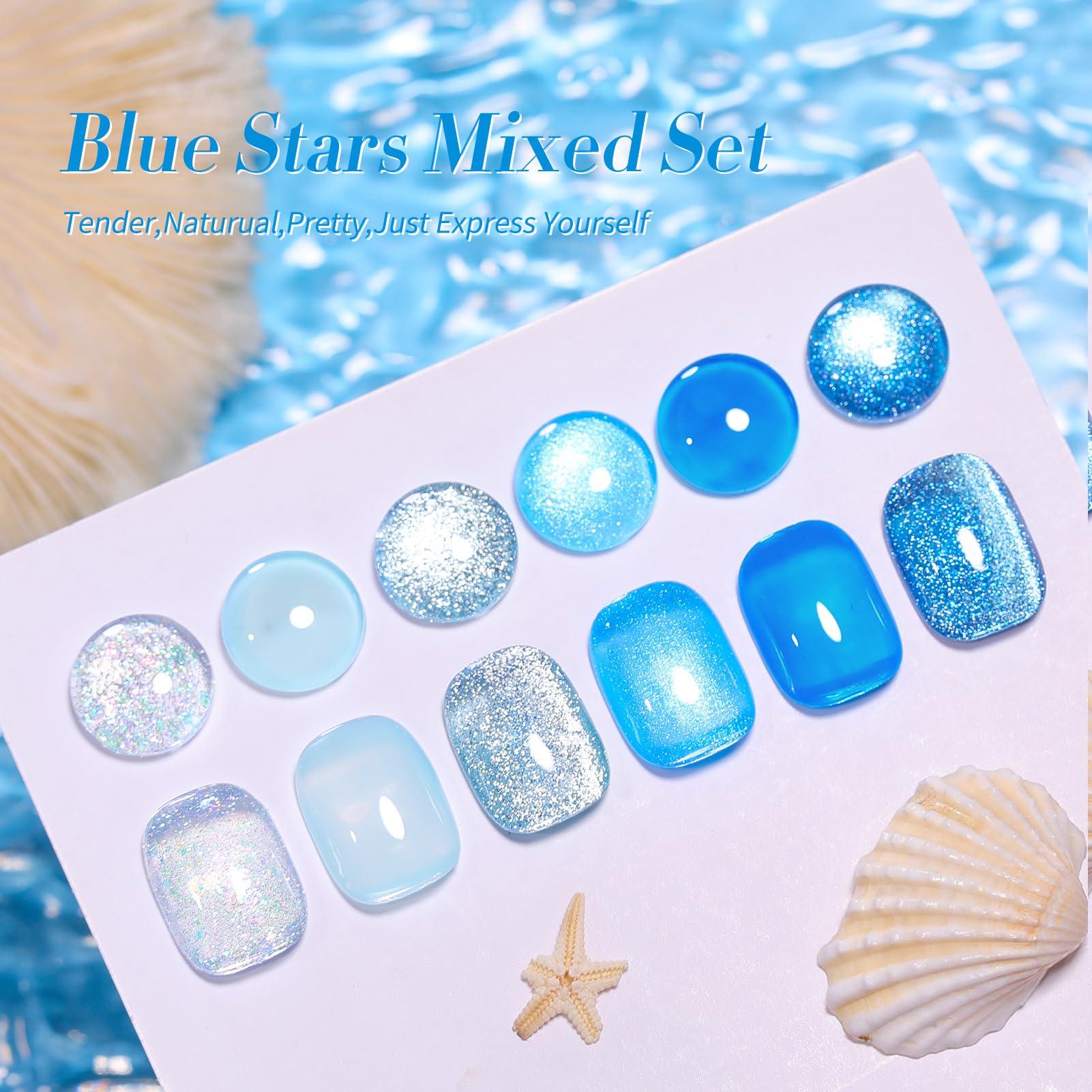 Palette bleu gel Born Pretty – six couleurs pour tous les styles.