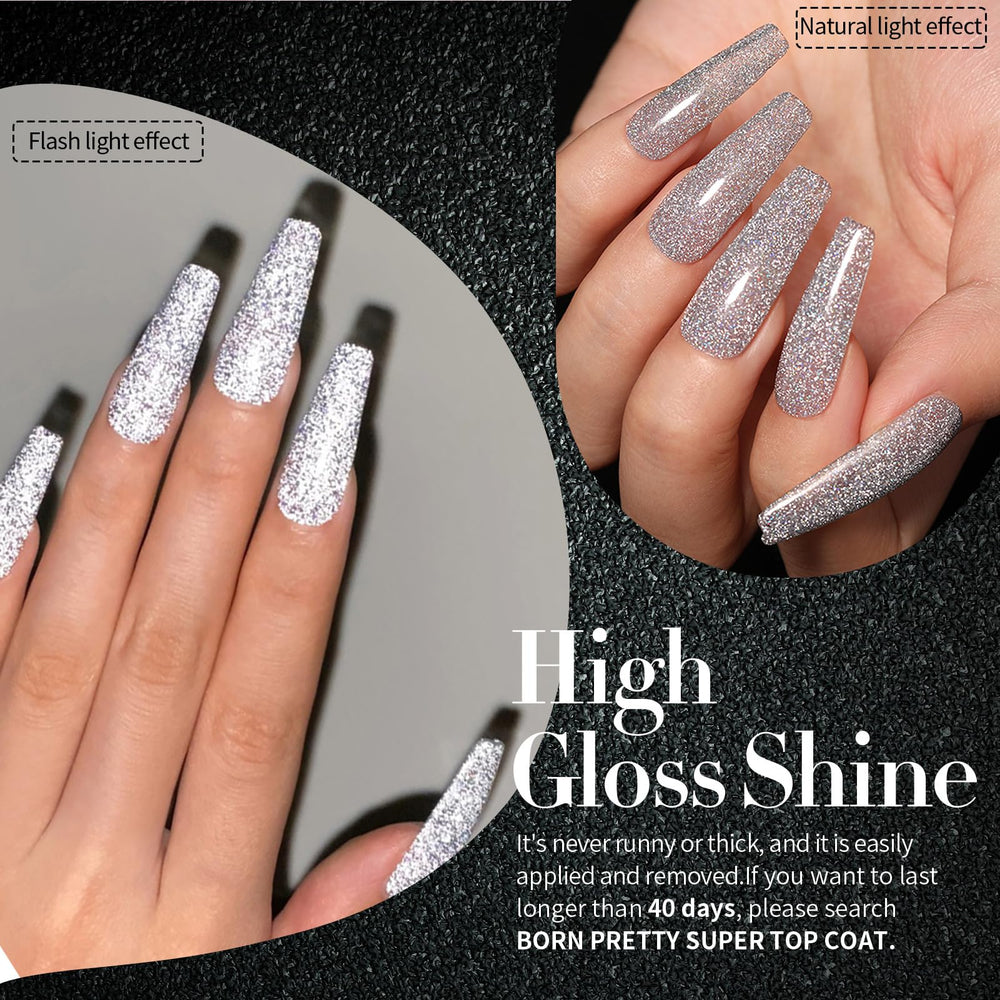 Vernis gel Born Pretty bouteille 7ml argent, fini chic.