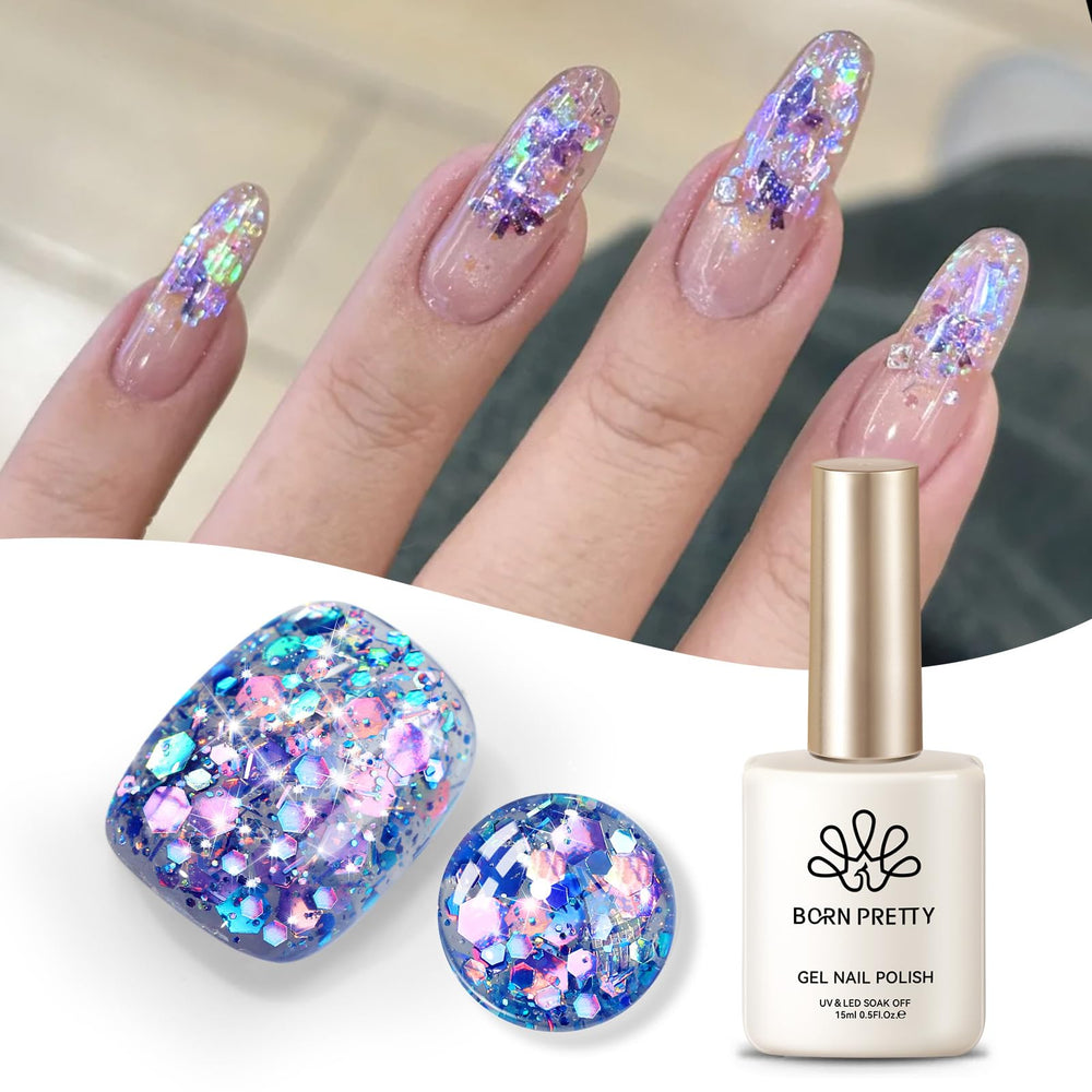 Finition ultra brillante du vernis gel Born Pretty pour une allure sophistiquée.