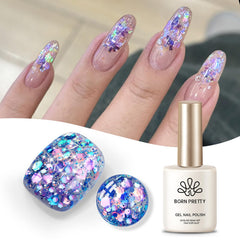 Finition ultra brillante du vernis gel Born Pretty pour une allure sophistiquée.