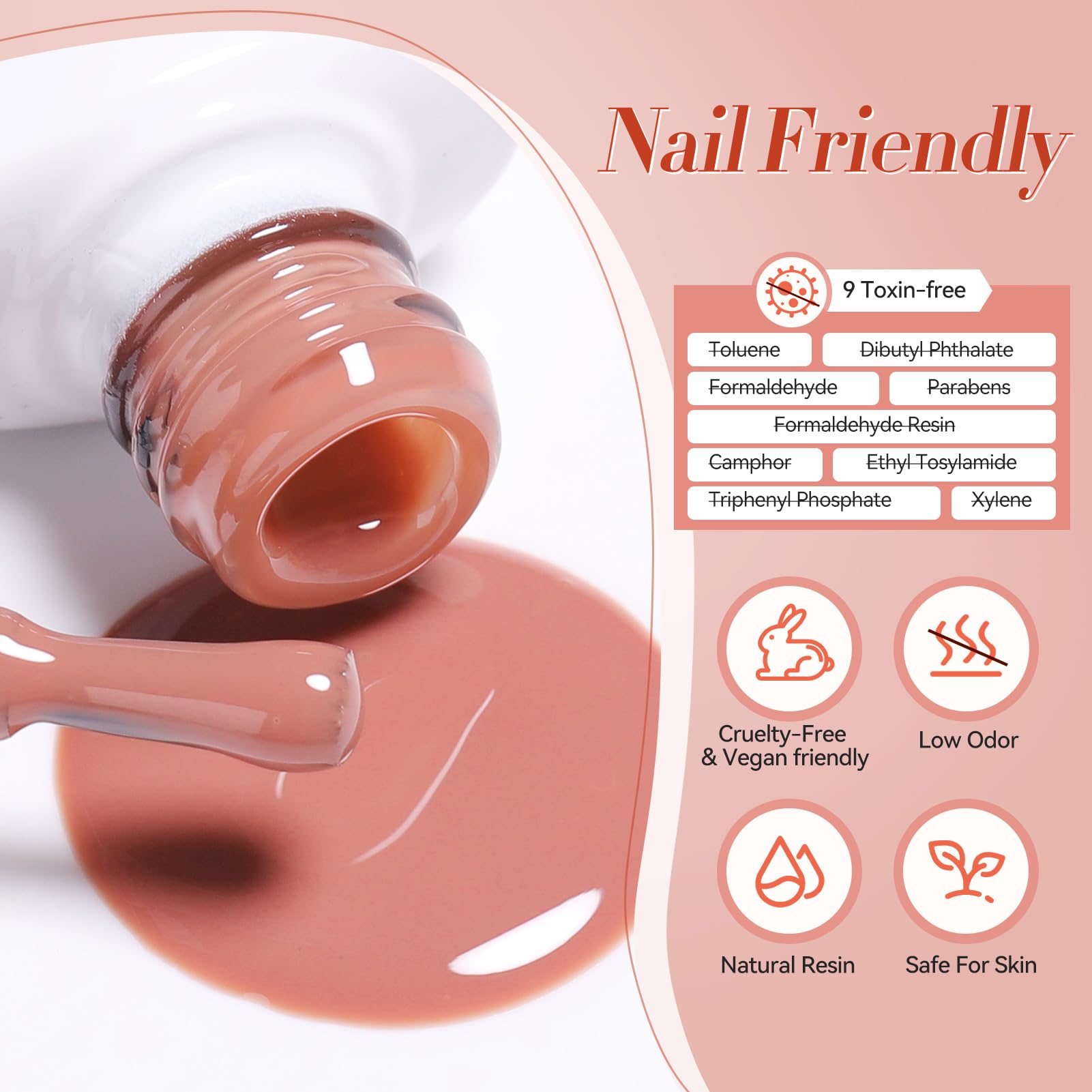 Vernis gel sûr, sans solvants agressifs, pour les ongles.