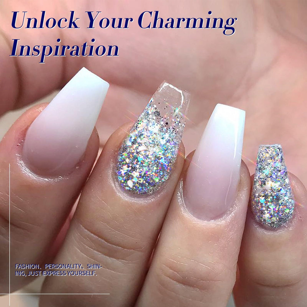 Born Pretty Glitter Gel Effet Disco — scintillement dynamique sous éclairage.
