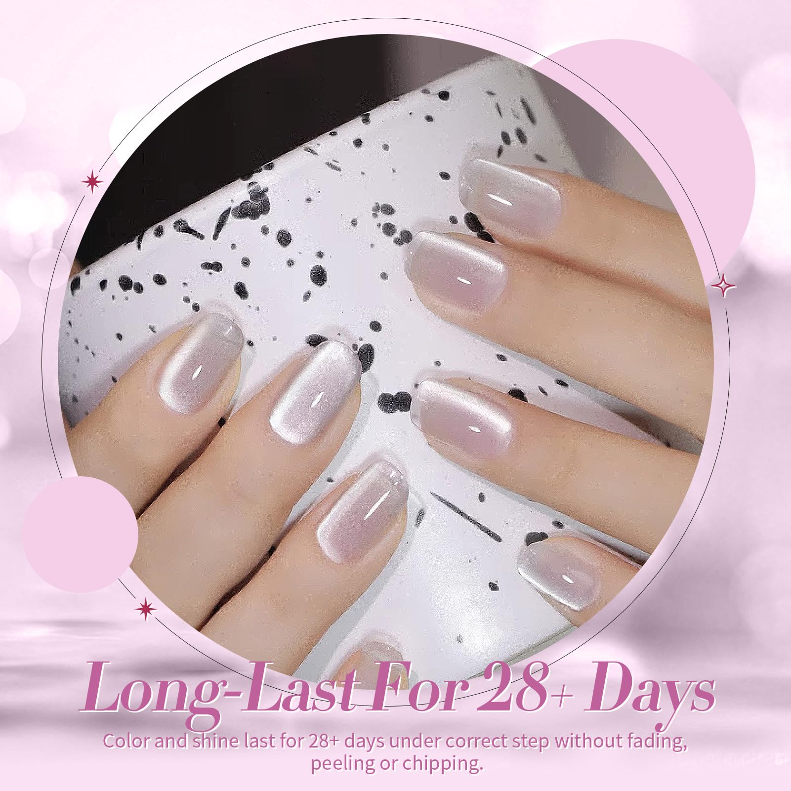 Rendu holographique sur vernis Born Pretty Moonlight White.