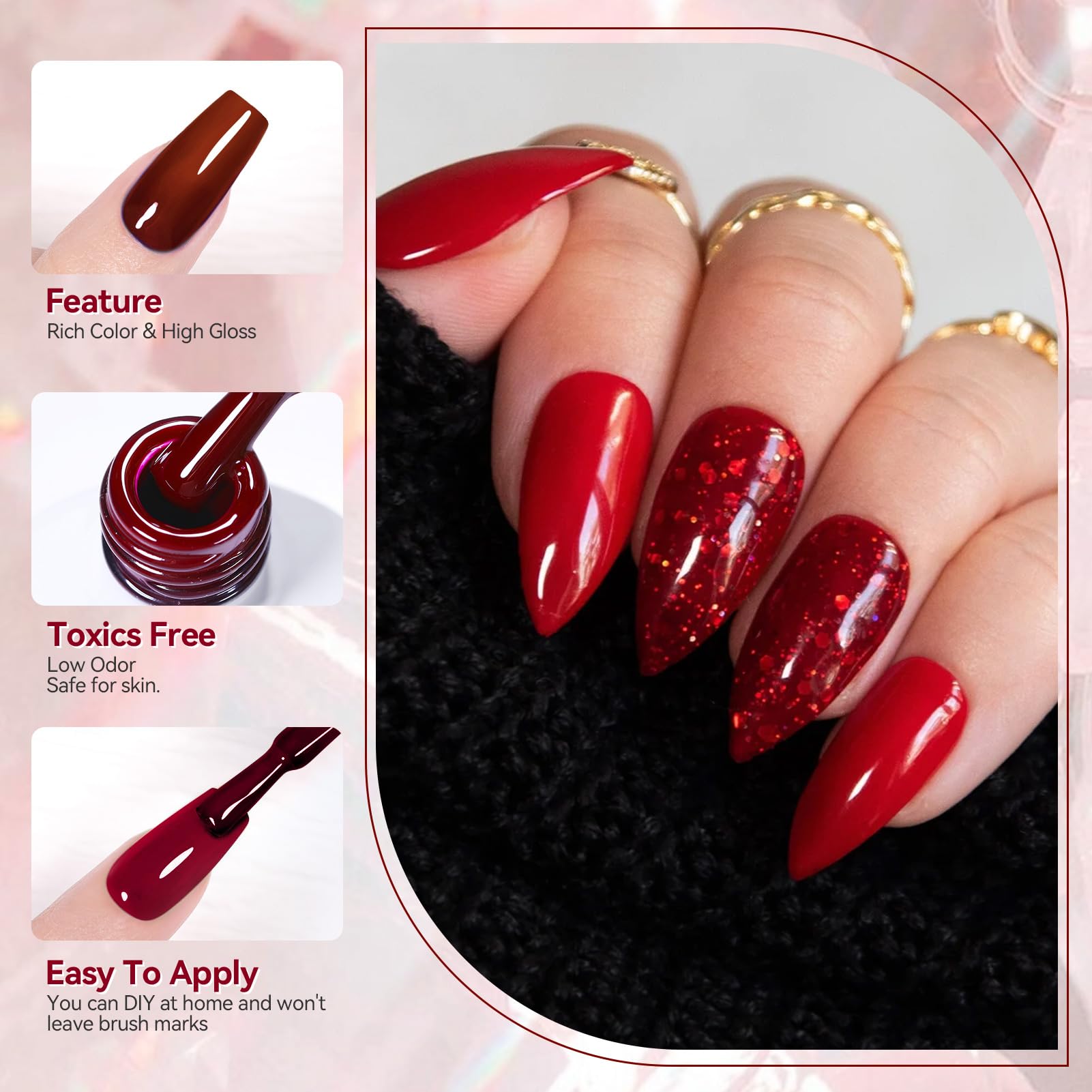 Born Pretty vernis gel jaune scintillant, ajoute une touche lumineuse et festive.