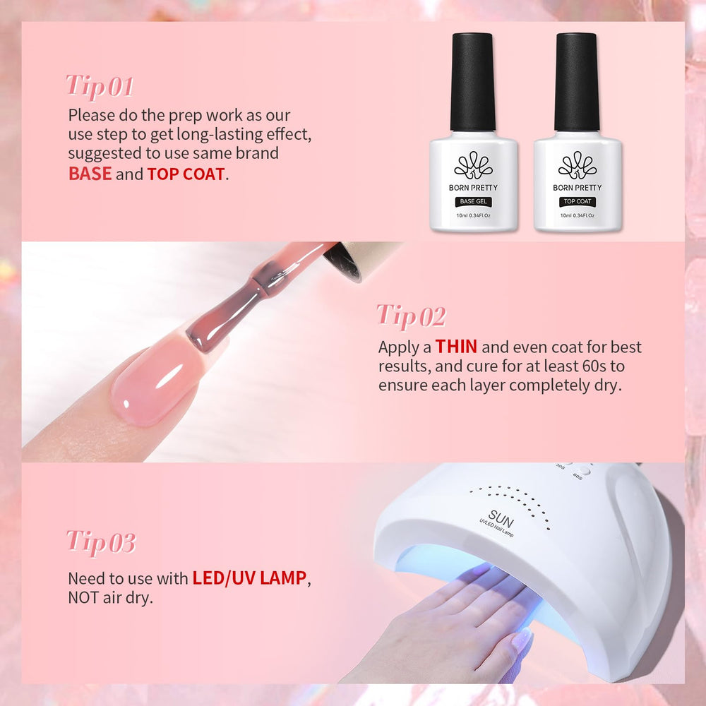 Born Pretty Jelly Pink Nude, kit pratique pour art des ongles à domicile