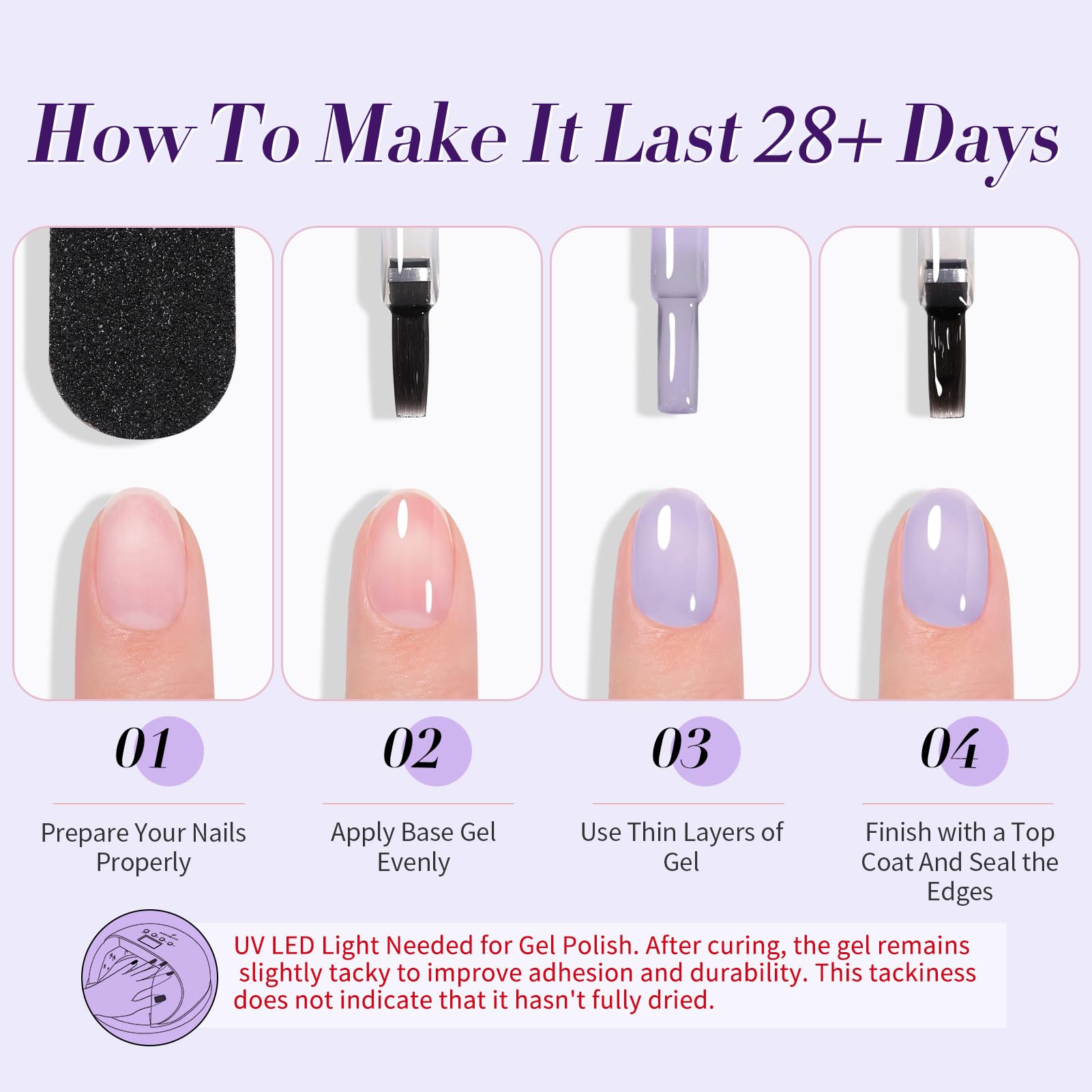 Born Pretty Jelly Violet – kit prêt pour un soin des ongles à domicile