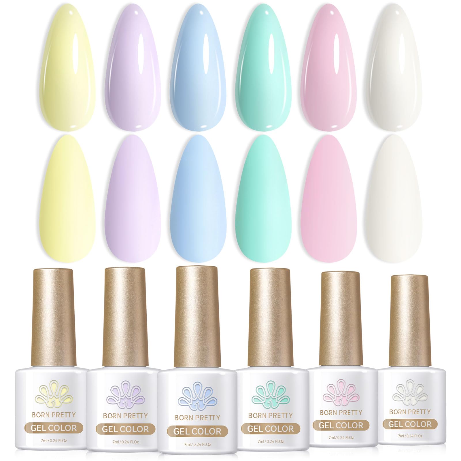 Vernis gel Born Pretty rose pastel, couleur douce avec éclat potentiel.