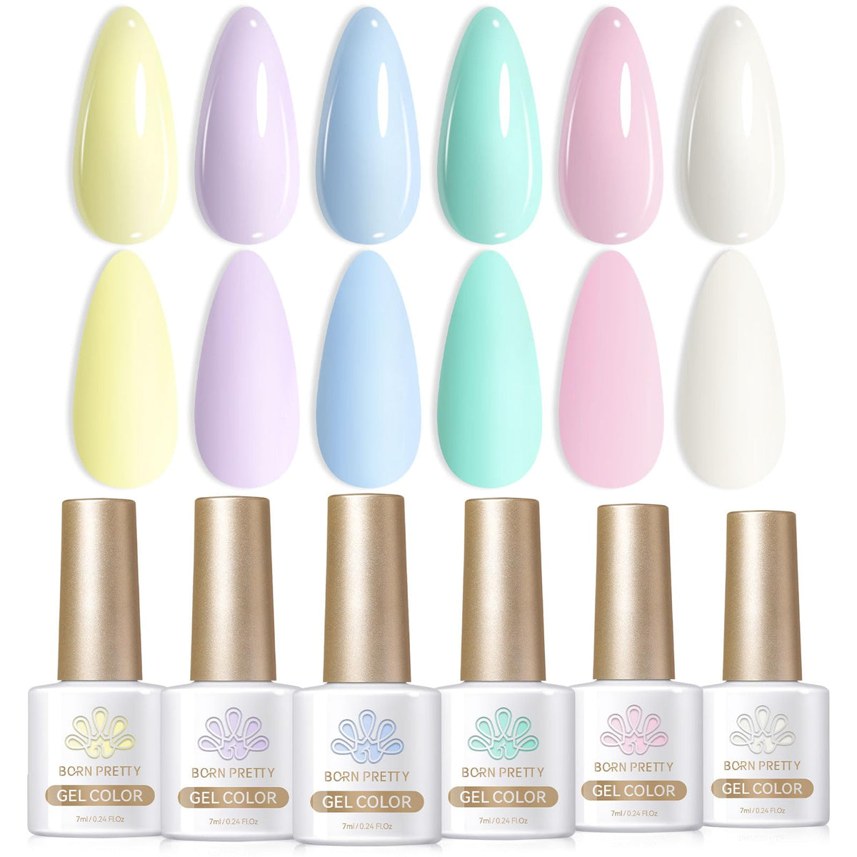 Vernis gel Born Pretty rose pastel, couleur douce avec éclat potentiel.
