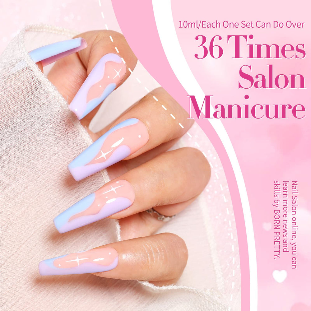 Vernis gel Born Pretty vert pastel, look printanier et frais.