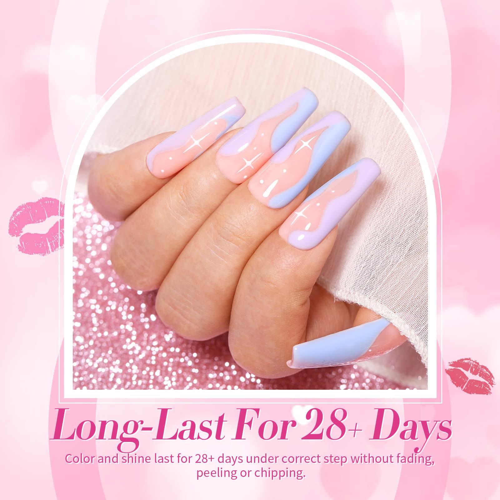 Vernis gel Born Pretty violet pastel, nuances sophistiquées et durables.