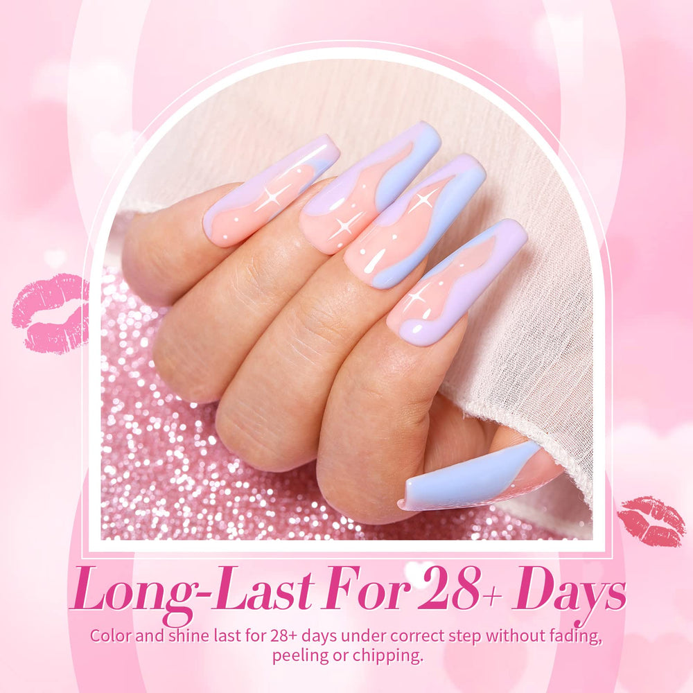 Vernis gel Born Pretty violet pastel, nuances sophistiquées et durables.