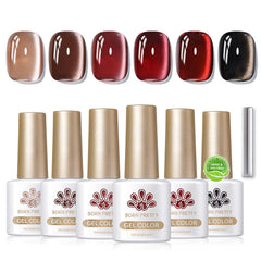 Effet cristal du vernis gel magnétique Born Pretty Cat sur ongles