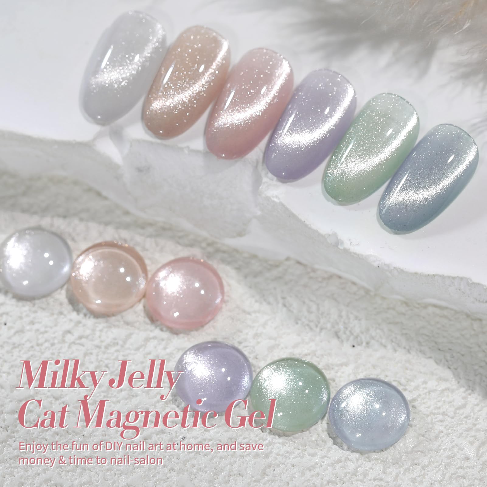 Vernis gel magnétique Born Pretty chat effet magnétique sur ongles.