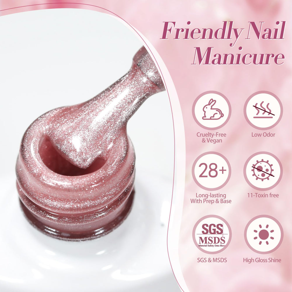 Born Pretty vernis gel magnétique iris holographique, éclat changeant et captivant.