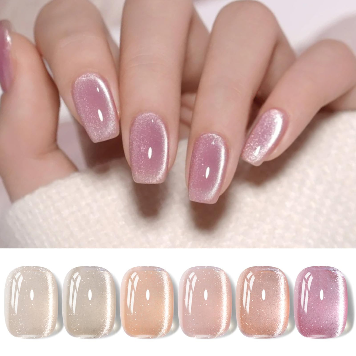 Born Pretty vernis gel magnétique Rose Moonlight, fini brillant et élégant.