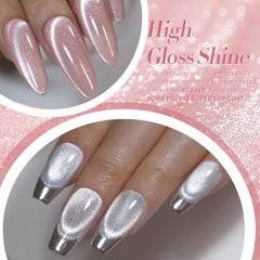 Vernis gel magnétique Born Pretty chat rose pâle pour des ongles doux.