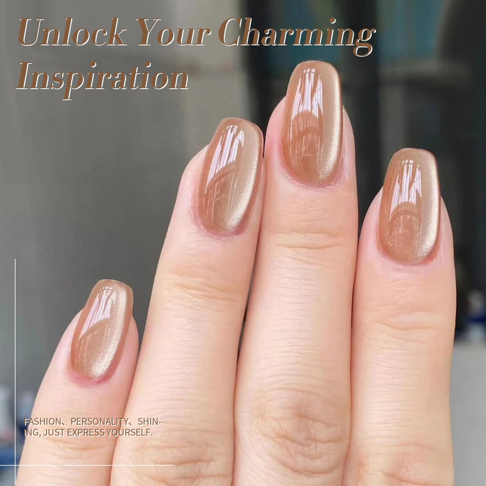 Teinte Nude lunaire Moonlight, vernis gel Born Pretty pour automne.