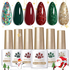 Vernis gel Born Pretty vert scintillant, idéal pour des looks festifs et durables.