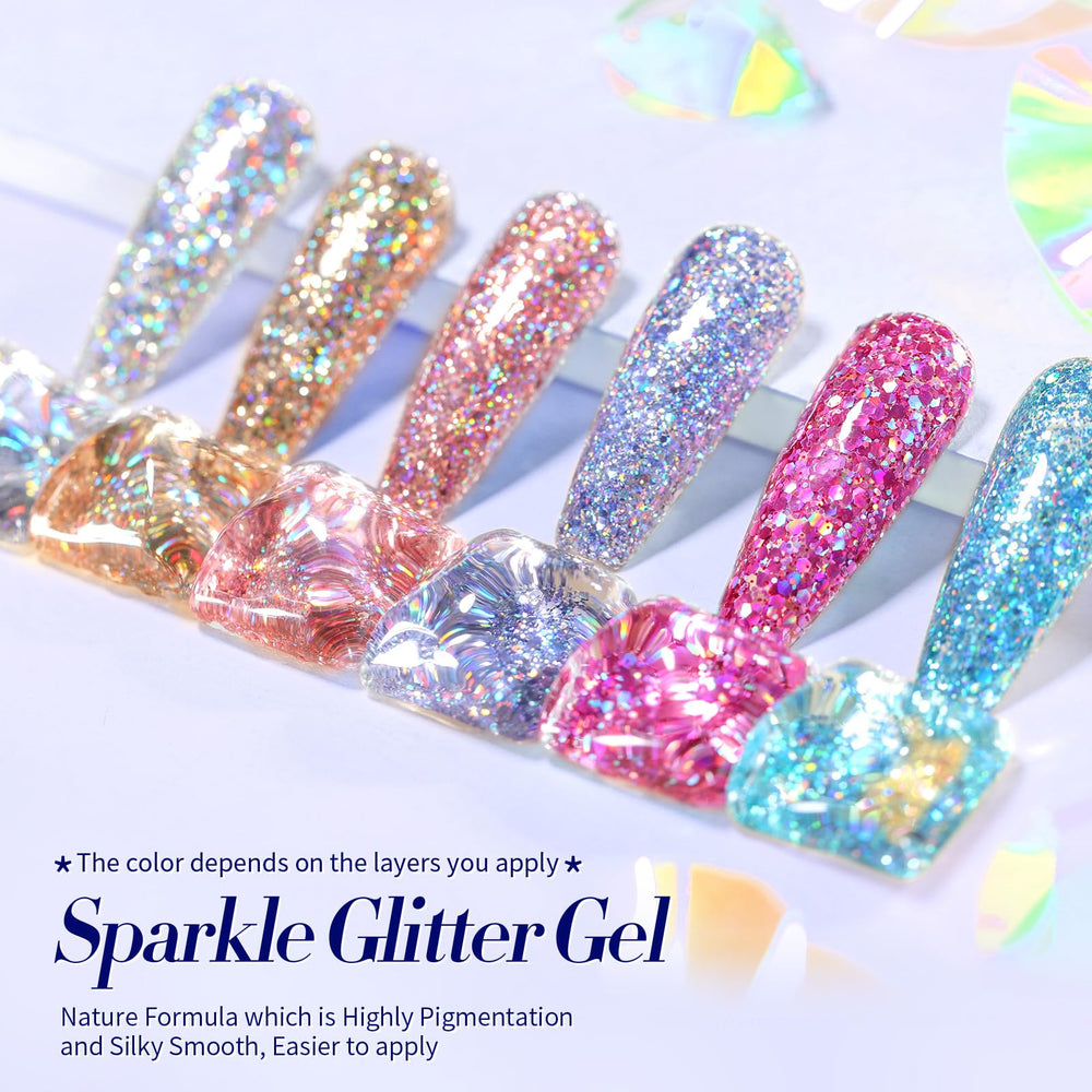 Vernis gel paillettes Born Pretty — nail art spectaculaire et durable.