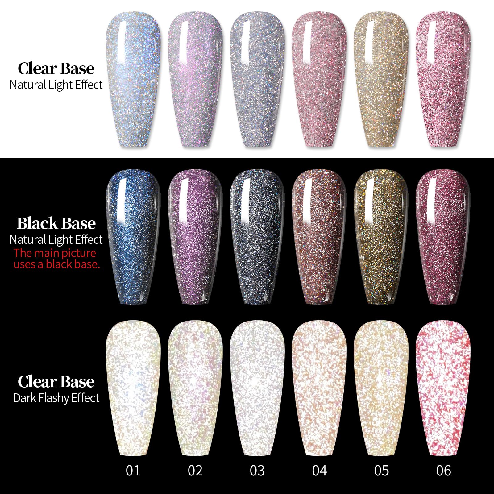 Vernis gel Born Pretty reflets lumineux, brillance uniforme sur les ongles.