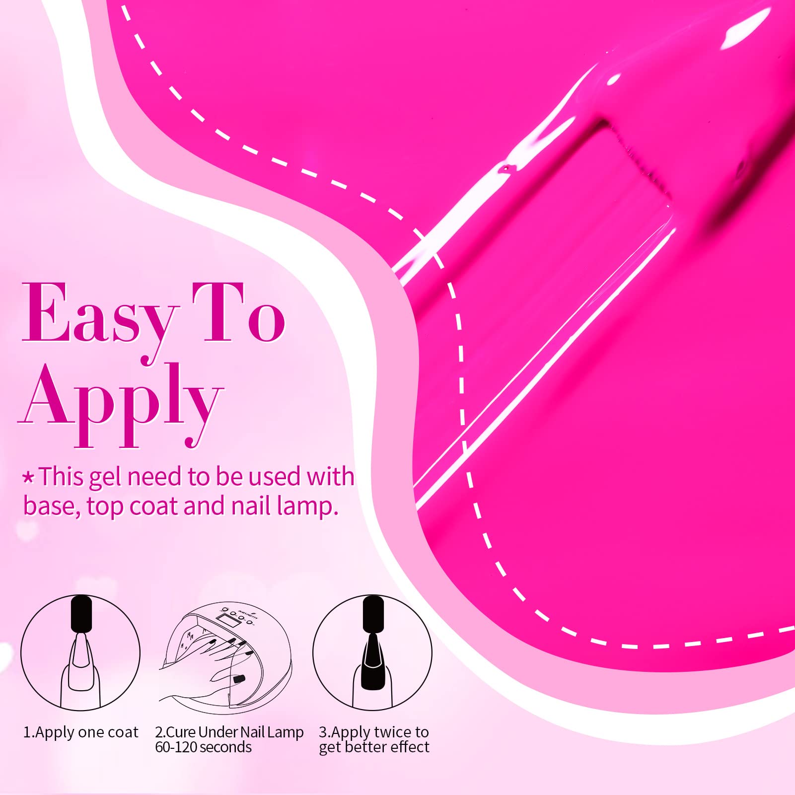 Vernis gel Born Pretty rose neon, emballage soigné et pratique pour offrir.