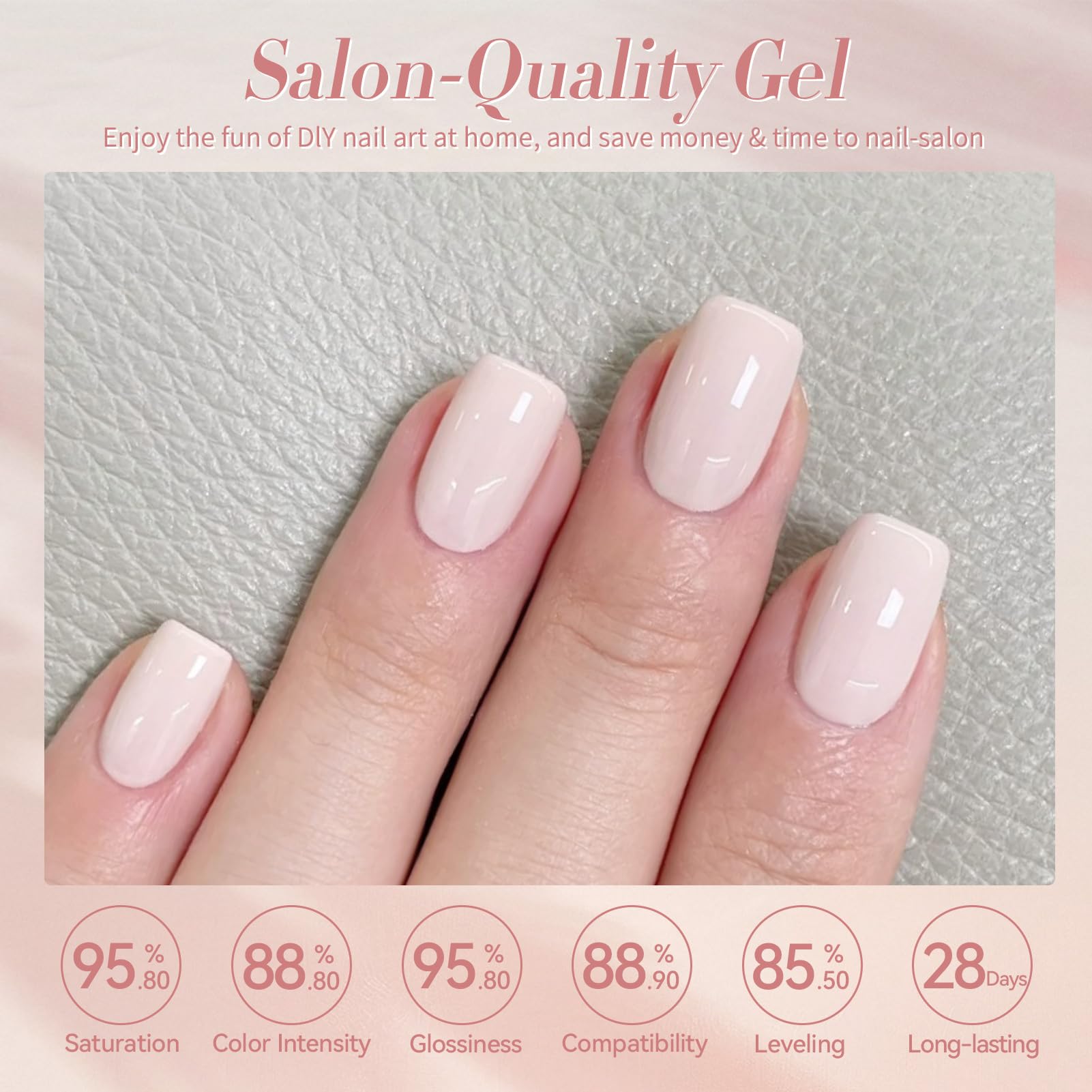 Born Pretty vernis gel rose nude — pratique pour le salon à domicile.