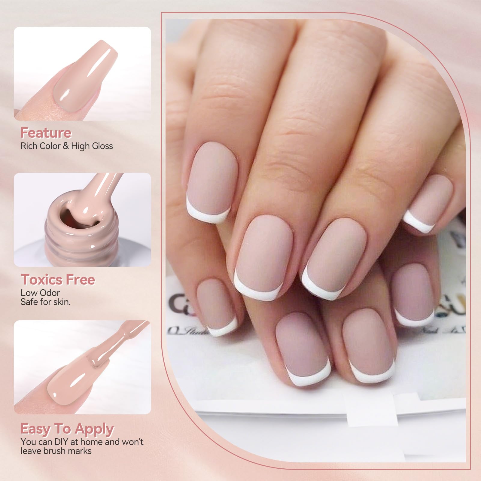 Born Pretty vernis gel rose nude — cadeau parfait pour les amoureuses de manucure.