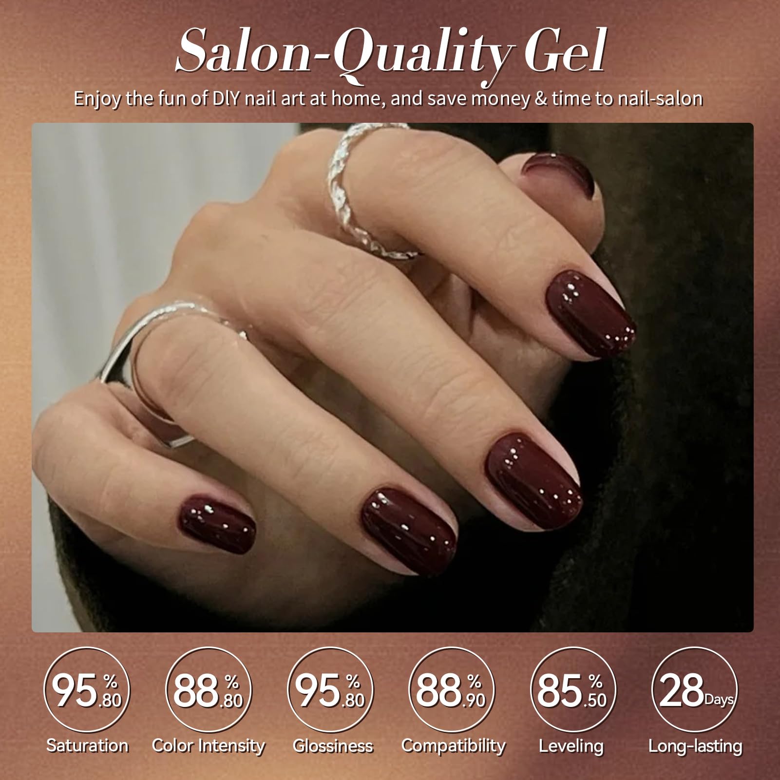 Vernis gel Born Pretty rouge brique, look automne chic et longue tenue.