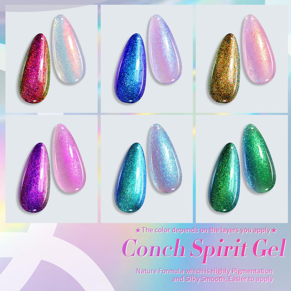Vernis gel Transparent perle Born Pretty, effet irisé discret.