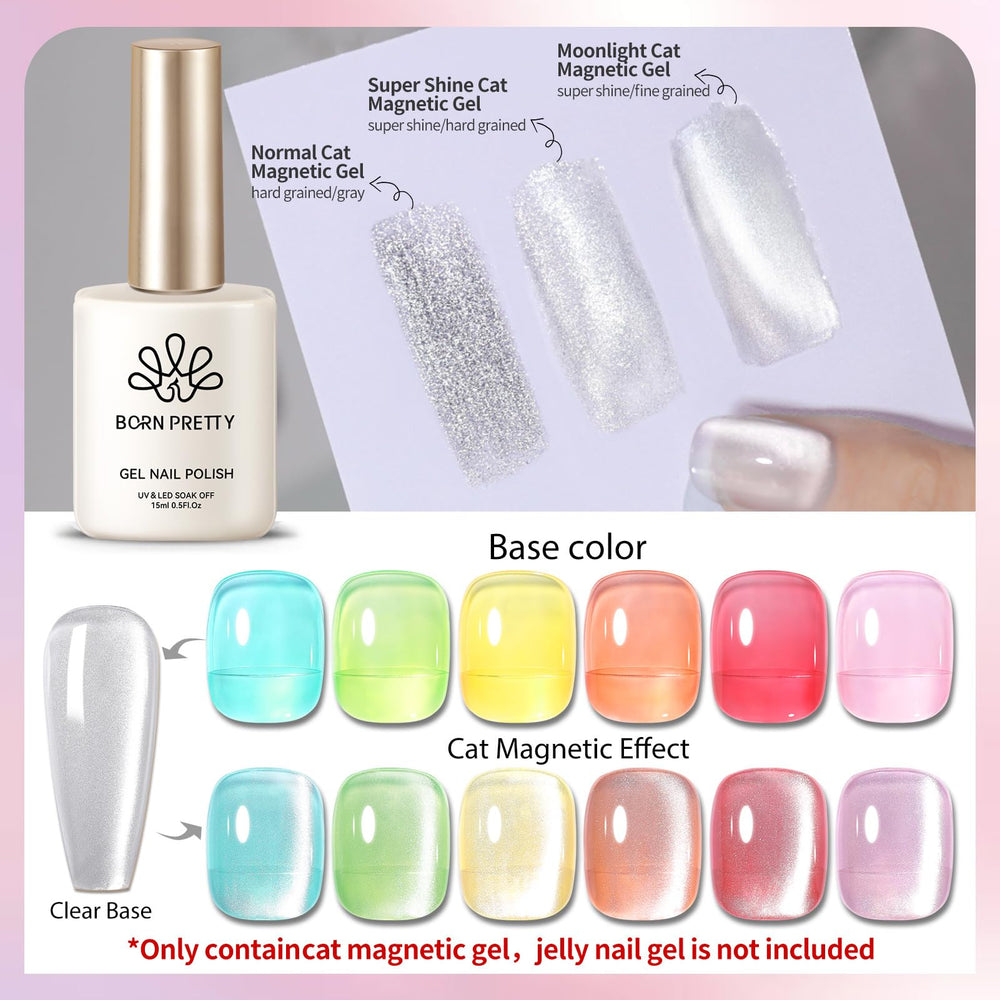Effet chat magnétique sur ongles Moonlight White par Born Pretty.